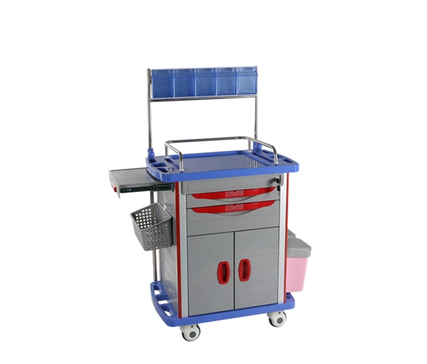 Hospital Anesthesia Trolley Best Selling ABS Plastic with 5 Drawers Hospital Furniture Traditional Caster 5 Decks