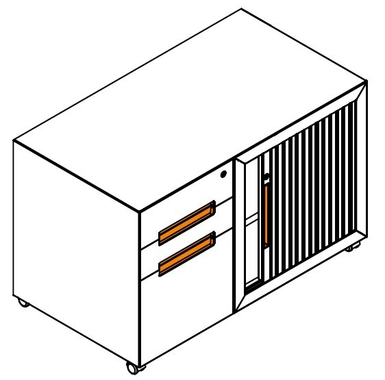 0.2 Plastic Tambour Doors Steel Body Filing Cabinet Office Furniture