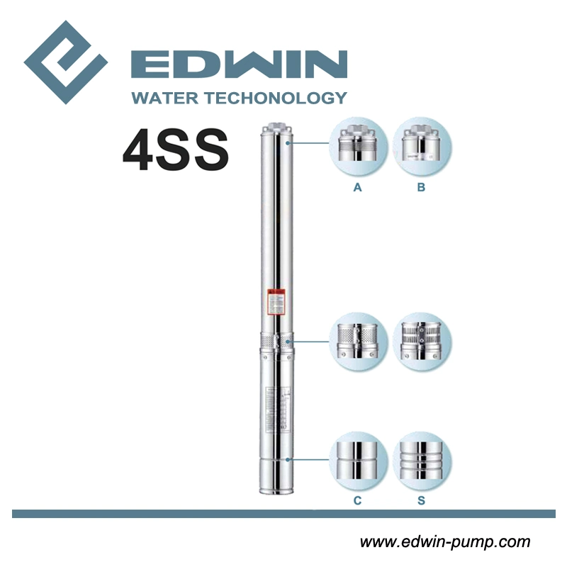 4SD/4SE/4SS/4SA Elektronische Steuerung Eisen-Auslass Bronze Tiefbrunnen-Bohrloch Pumpe