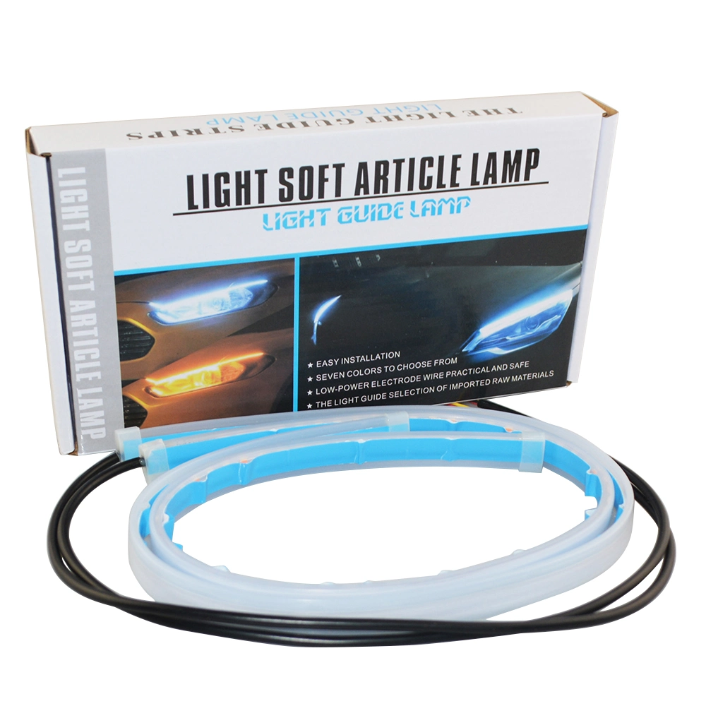 Двухцветные автомобильные светодиодные дневные ходовые огни (DRL), 60-см, автомобильные светодиодные Ленточный DRL Car Interior LED Strip Light Flexible DRL LED Световая полоса