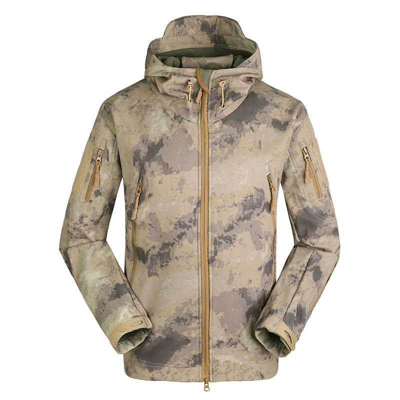 Tactical Men's Jacket Softshell a-Tacs Camouflage Autumn and Winter Fleece Warm Mountaineering Jacket for Men