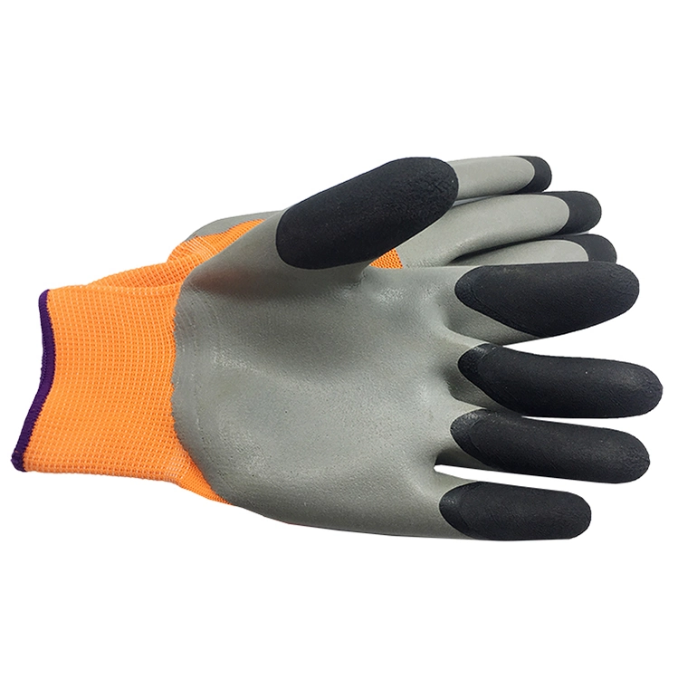 Seamless Polyester Finger Double Dipped Latex Foam Coating Work Gloves