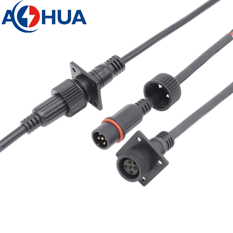 Aohua Electrical Power Wire/Cable 2 Pin to 6 Pin for Outdoor or Indoor LED Lighting Use IP65 Waterproof Connector