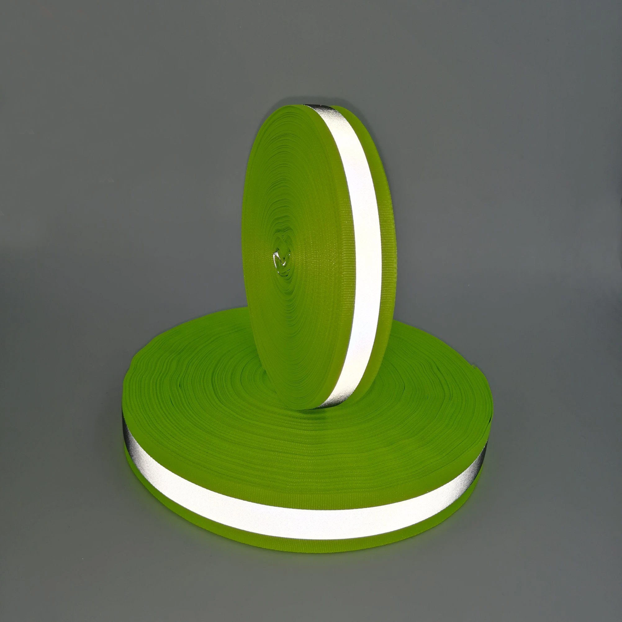 50mm Reflective Ribbon High Intensity Fluorescent Lime Green Polyester Reflective Webbing Ribbon