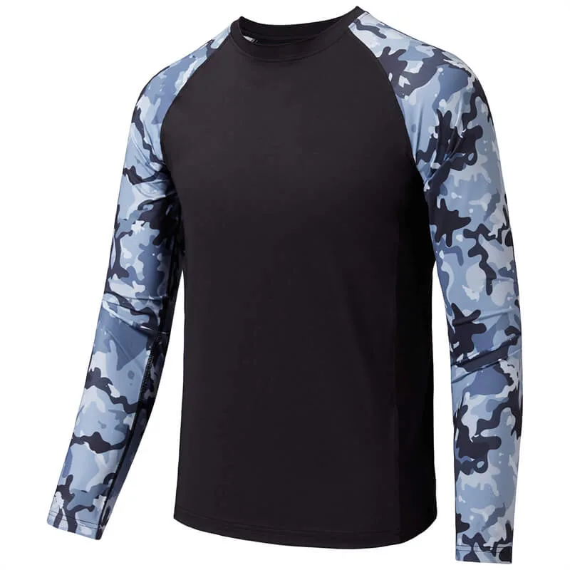 Vente en gros Sublimation Print manches longues séchage rapide évacuation de l'humidité en cours d'exécution Chemises vêtements vêtements de pêche