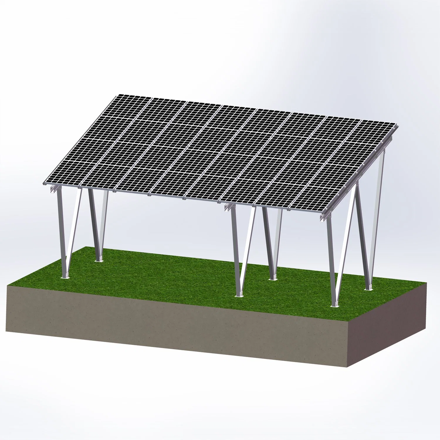 Soporte de montaje de panel solar de aluminio de carport de goma impermeable simple