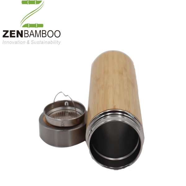 450ml Double Wall Bamboo Stainless Steel Bottle for Drinking