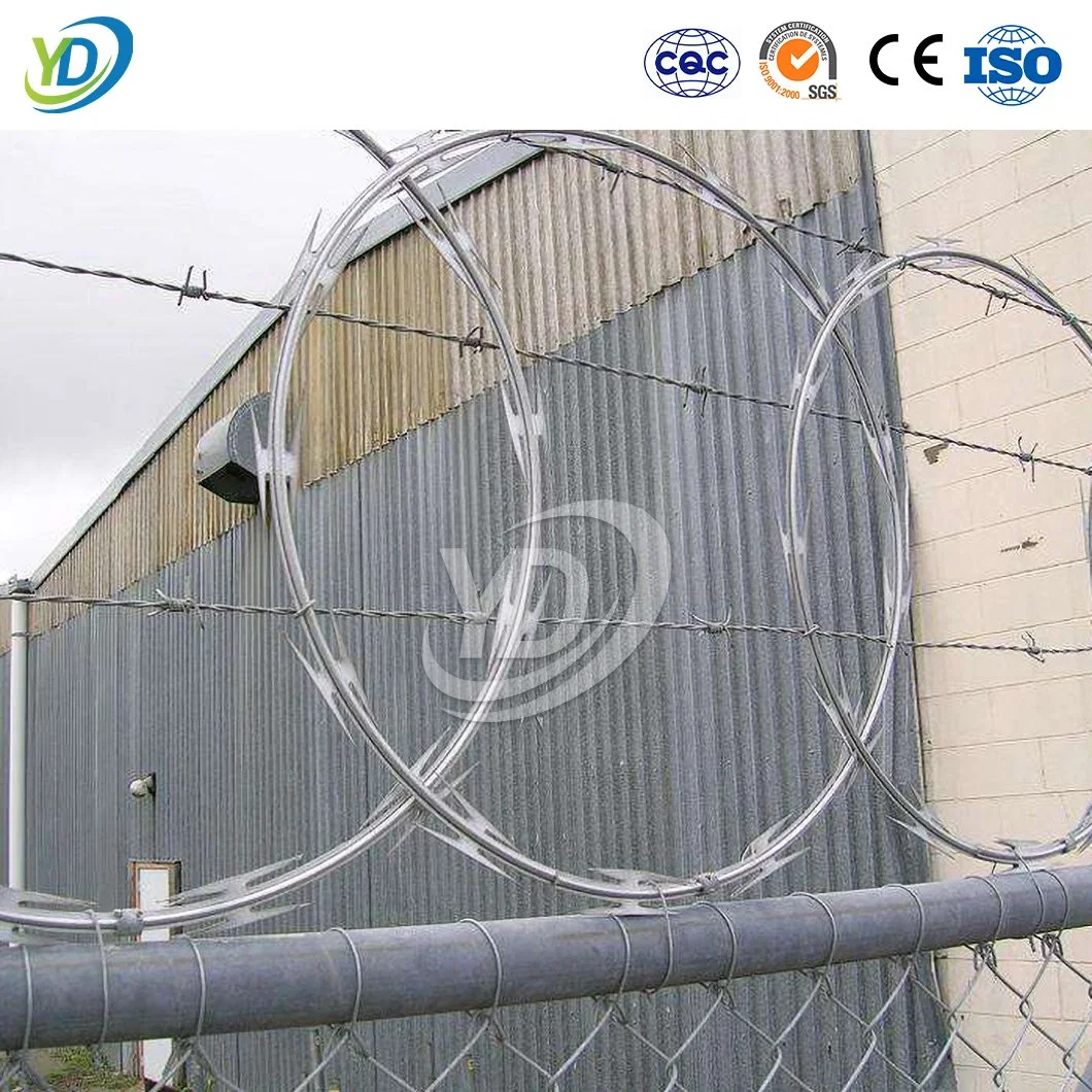 Yeeda Barbed Wire Farm Fence China Manufacturing 36 Inch Coil Diameter Razor Wire Blade Used for Anti Cut Anti Climb Fencing