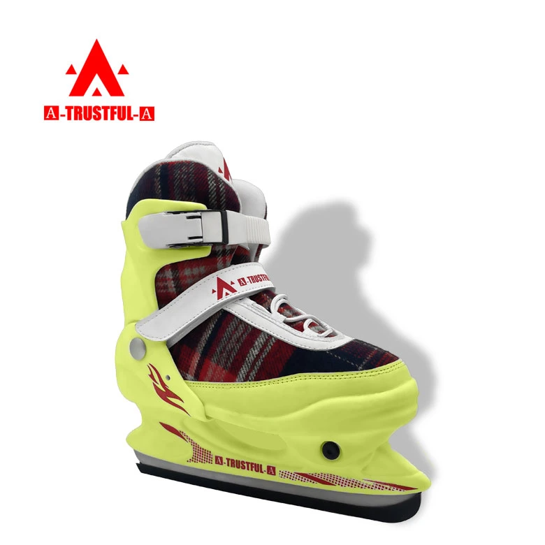 High-End Customize Canvas Light Color Hockey Ice Skate Shoes for Kids and Adult