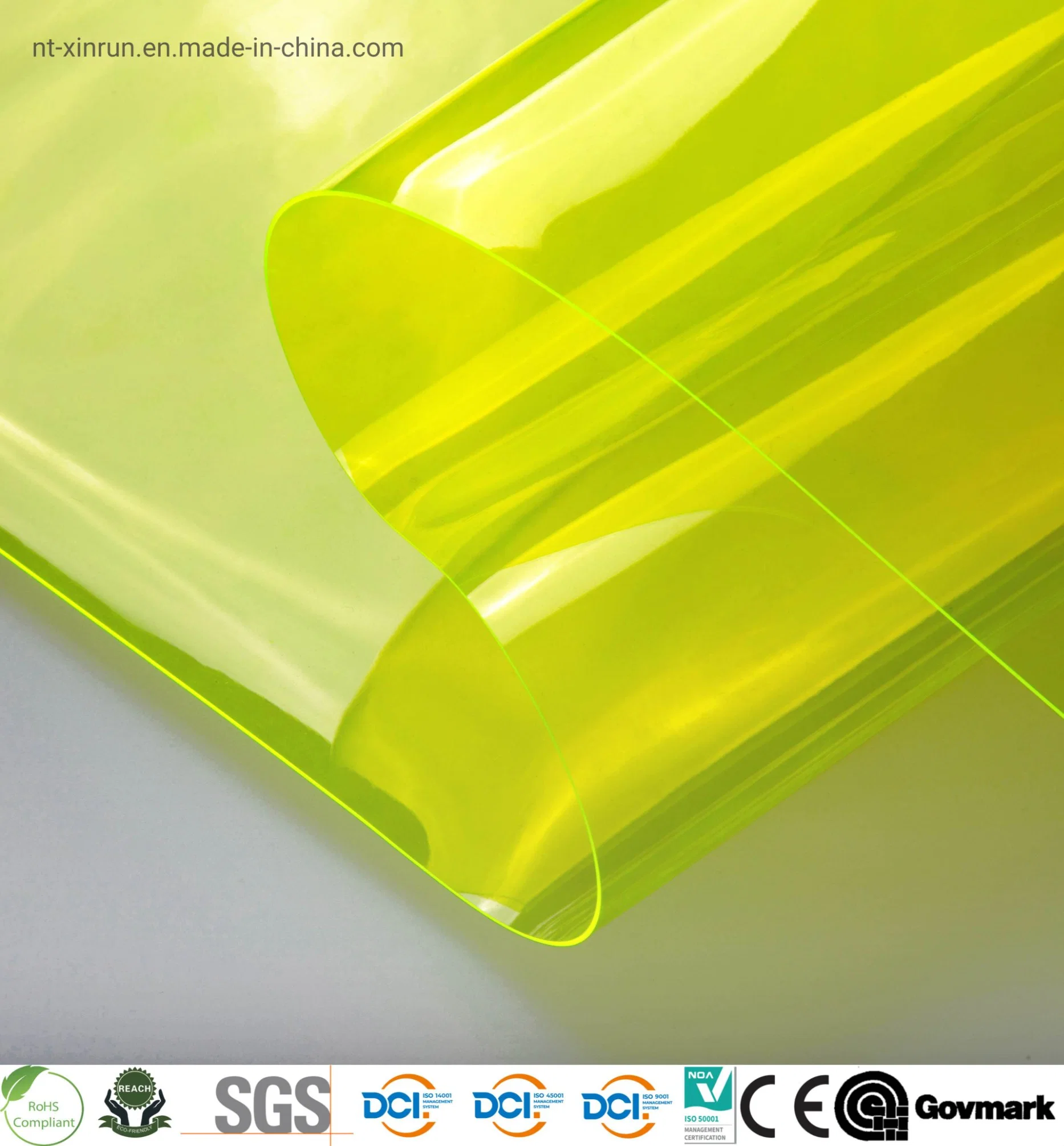 Green Color Super Clear PVC Film