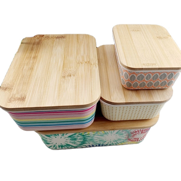 Good Quality Hot Selling Best Design Bamboo Fiber Food Lunch Box with Bamboo Lid