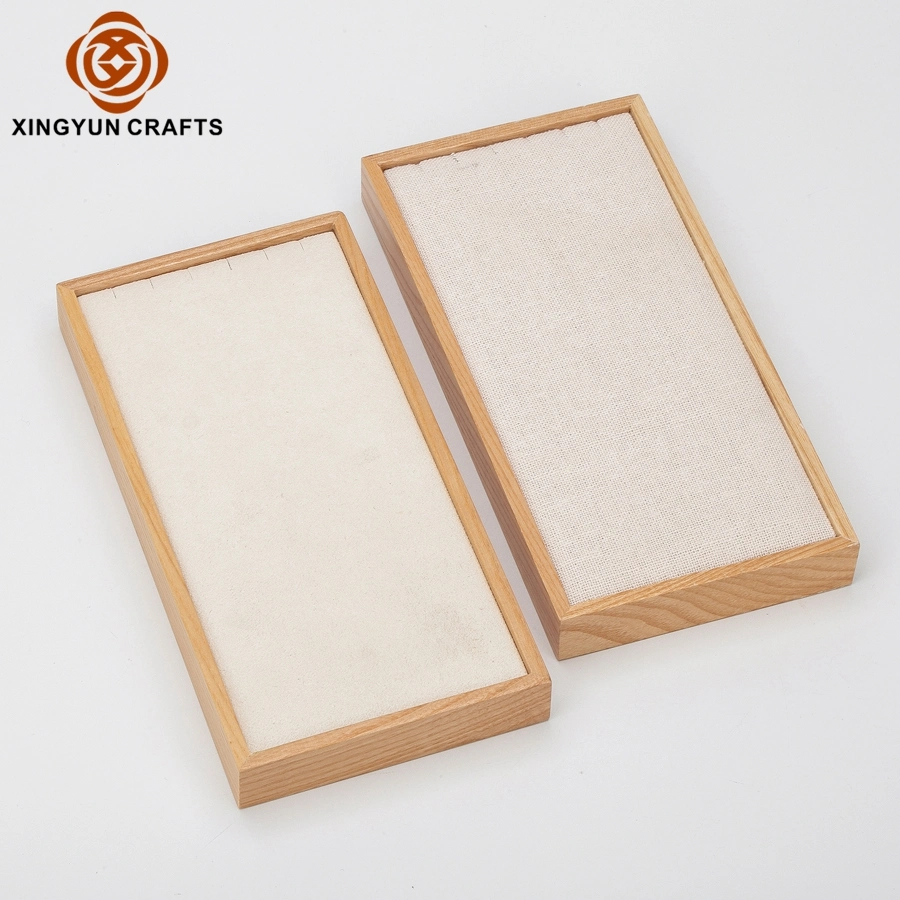 Factory Supply Natural Wooden Pendant Necklace Bracelet Display Tray Wood Jewelry Packaging Display