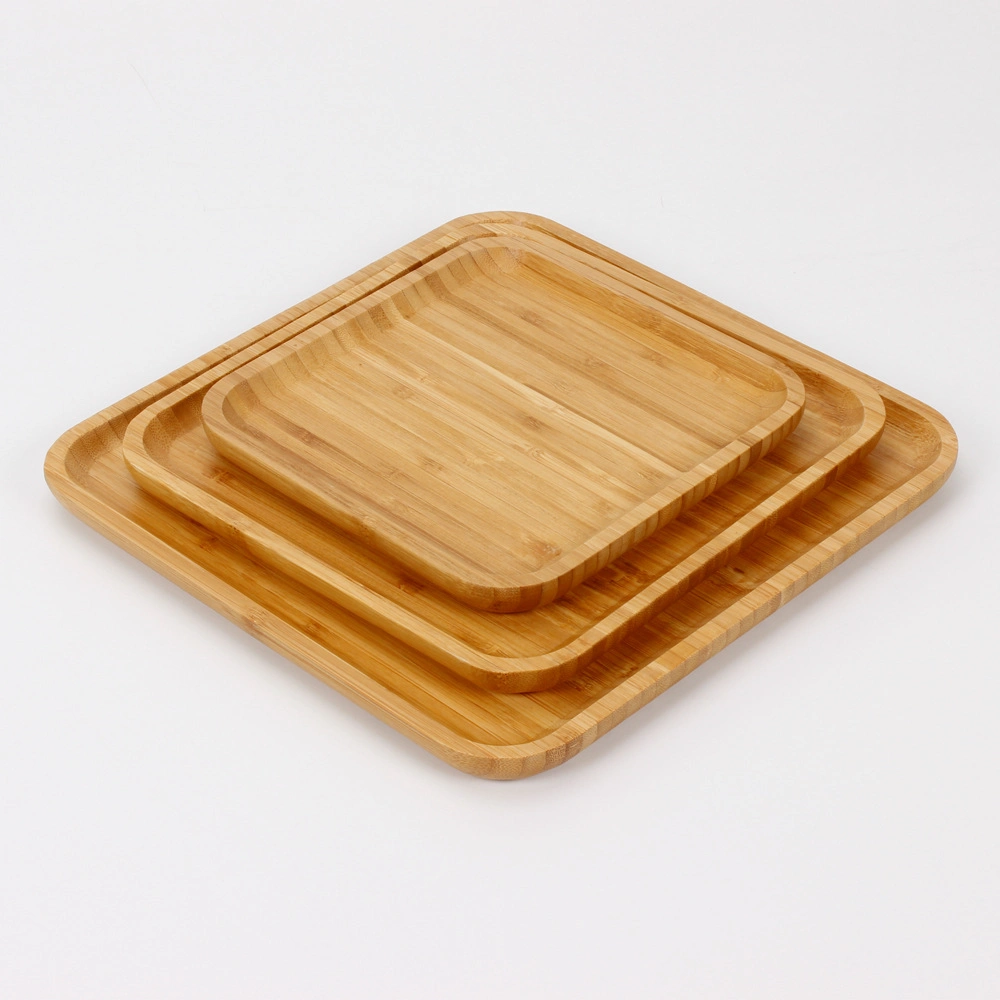 Hot Selling Chopping Bpard Natural Color Simple Fast Food Cookies Beech Wood Wooden Bamboo Serving Rolling Tray