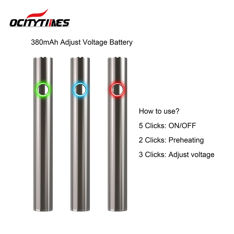 Preheat Variable Voltage 510 Thread Battery 380mAh Rechargeable Vape Battery