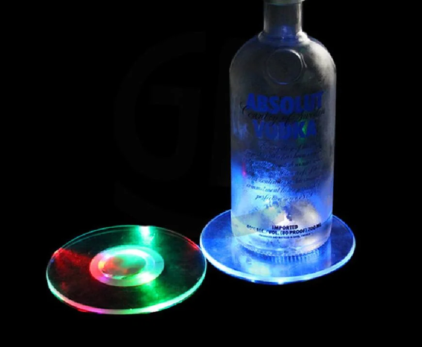 Festival Acrylic Party Lights Bottle Sticker Coaste LED Display Base