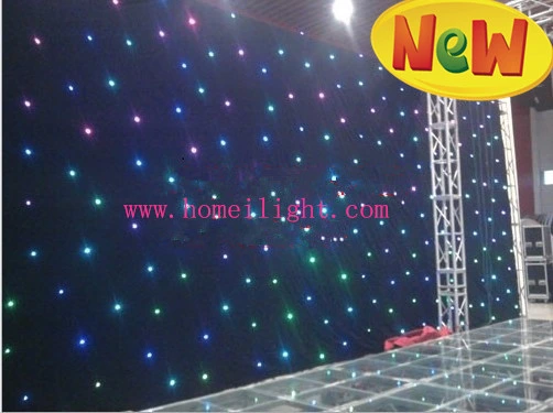 Colorful 3*8m RGB Tricolor Star Curtain with CE for Stage Performance and Party