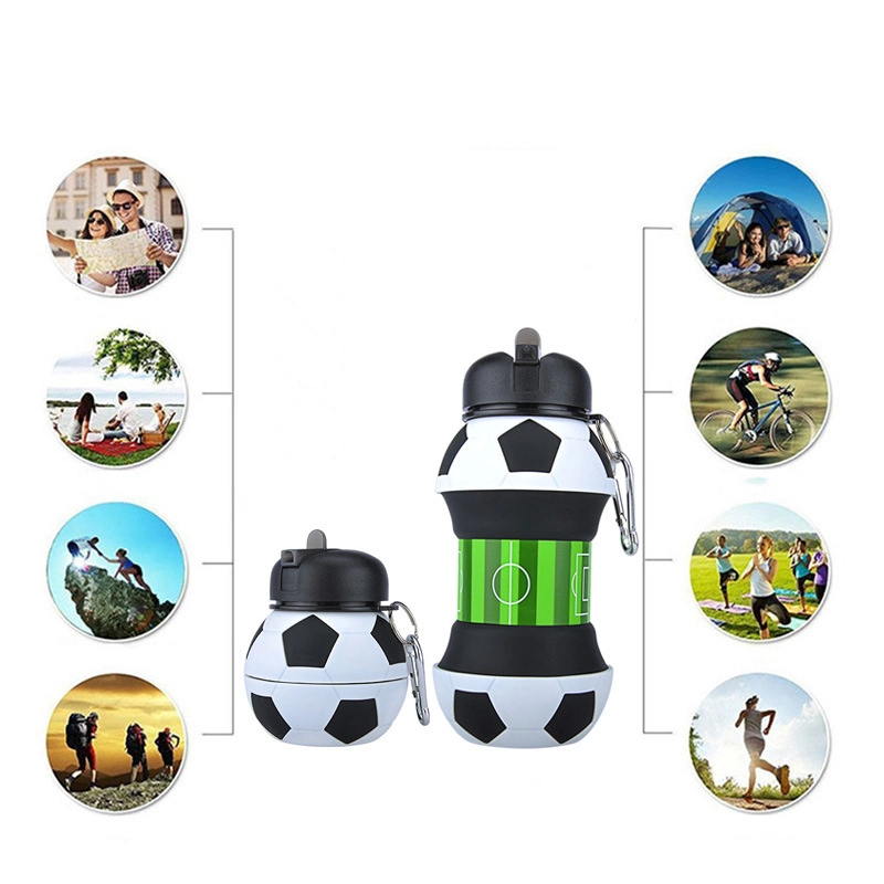 Silicone Soccer Shape Collapsible Drink Bottle with World Cup Promotional Products