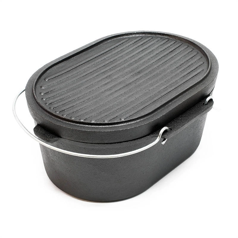 Hot Selling Camping Cookware Preseasoned Oval Cast Iron Dutch Oven