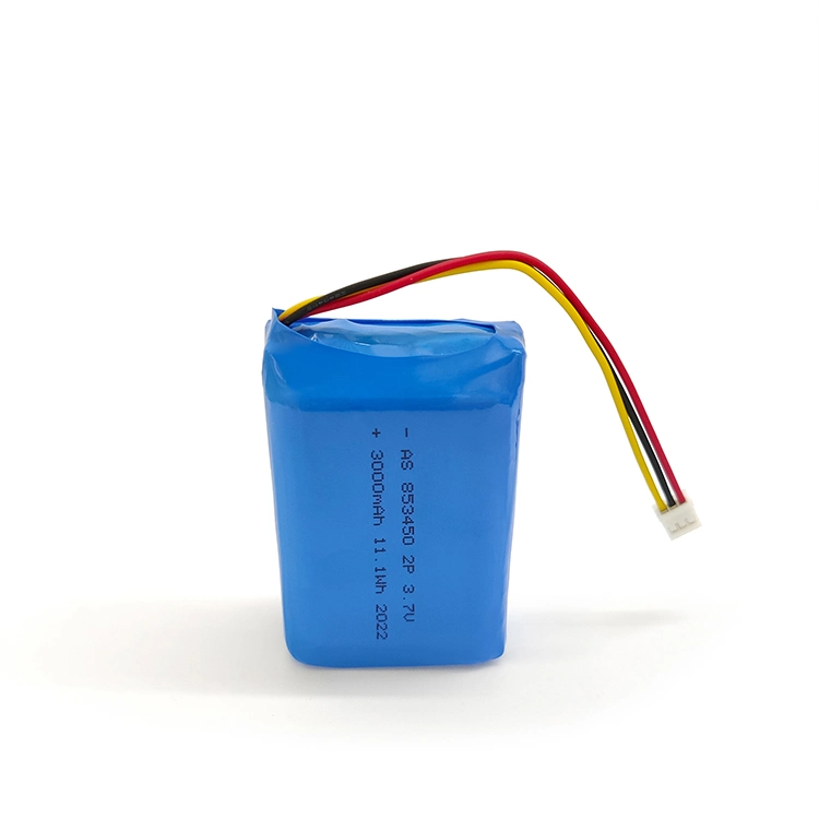 UL2054 Rechargeable 853450 2p 3.7V Lipo Battery 3000mAh Lithium Ion Polymer Battery for POS Terminals/Bluetooth Speaker