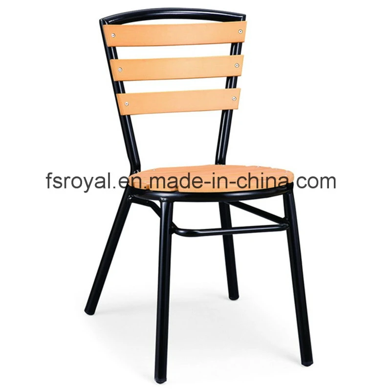 Powder Coating Patio Leisure Furniture Aluminum Faux Wood Outdoor Chair Restaurant Table Set