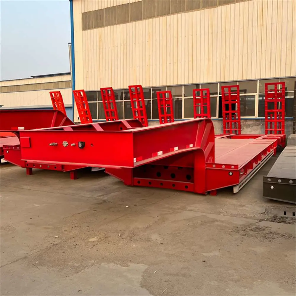 Good Price 60 Ton 3 Axle Extendable Low Bed Trailer / Low Flatbed Semi Trailer / Low Boy Truck Semi Trailer