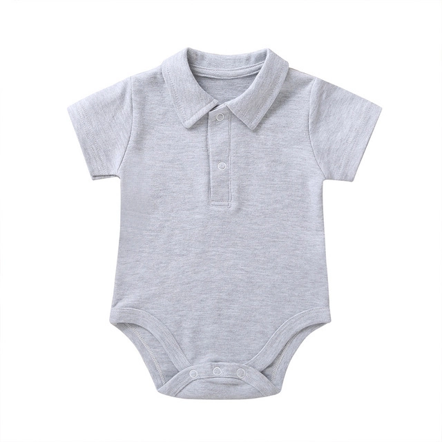 Summer Newborn Clothes Cotton Short Sleeve Pure Color Baby's Jumsuit