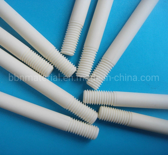 Industial Used High Strength CNC Machining Thread 99% Al2O3 Shaft Bar Alumina Ceramic Insulating Rod