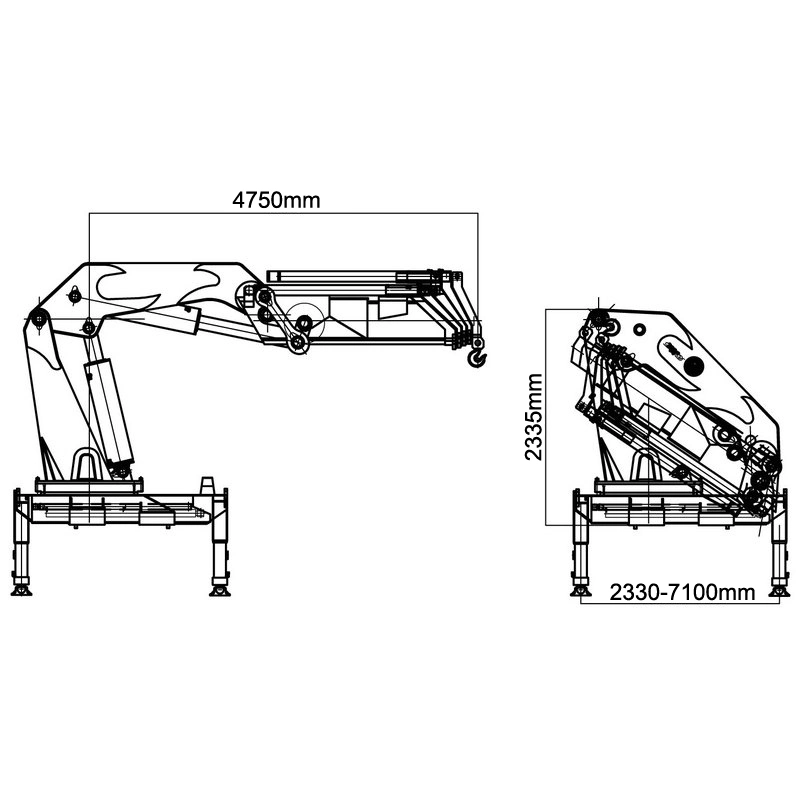 HBQZ Famous Brand 12 Ton Folding Arm Crane Hydraulic Crane Machinery (SQ400ZB6)