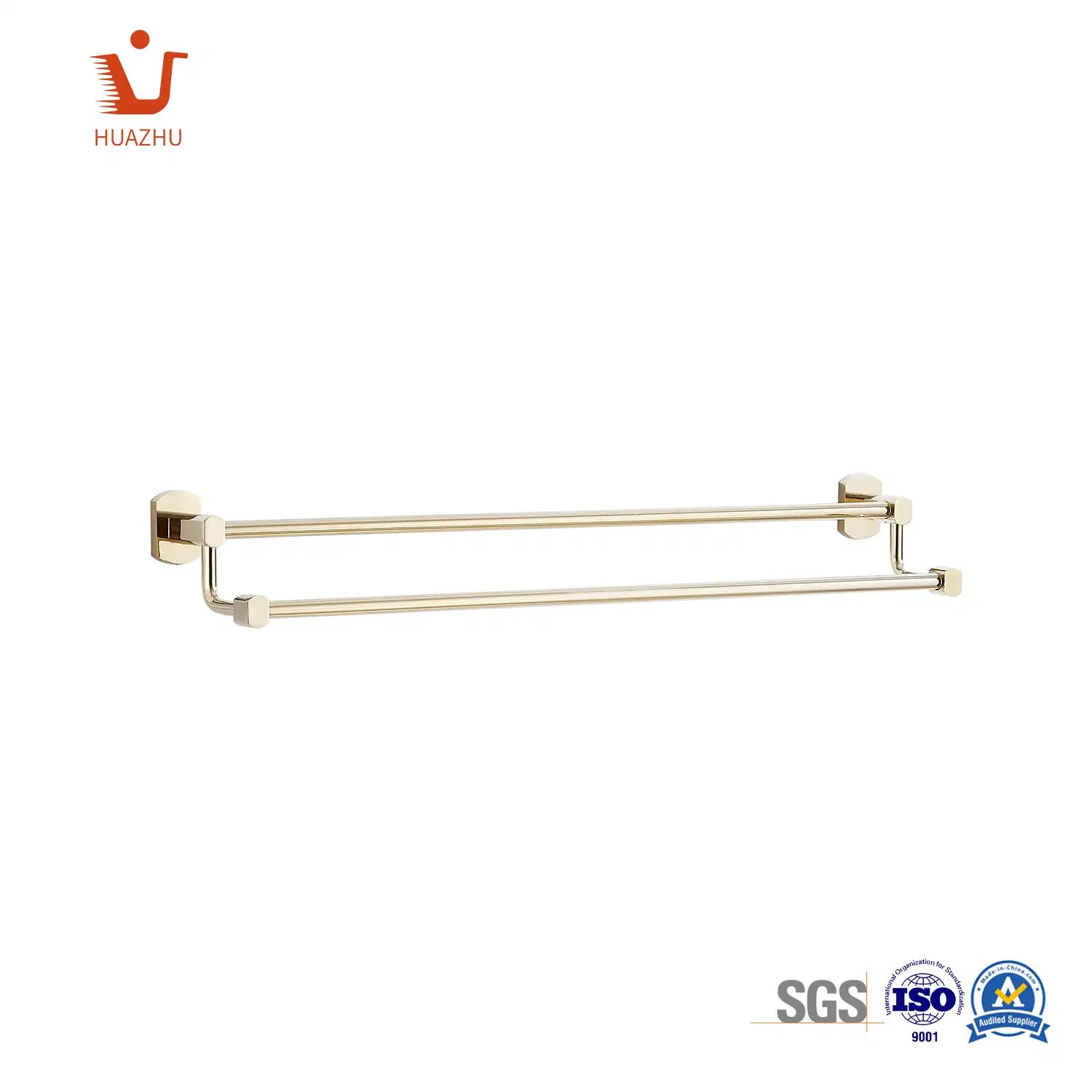 Custom Bathroom Accessories Singele Double Gold Stainless Steel Towel Hanger Brass Zamak Base Towel Bar Towel Holder