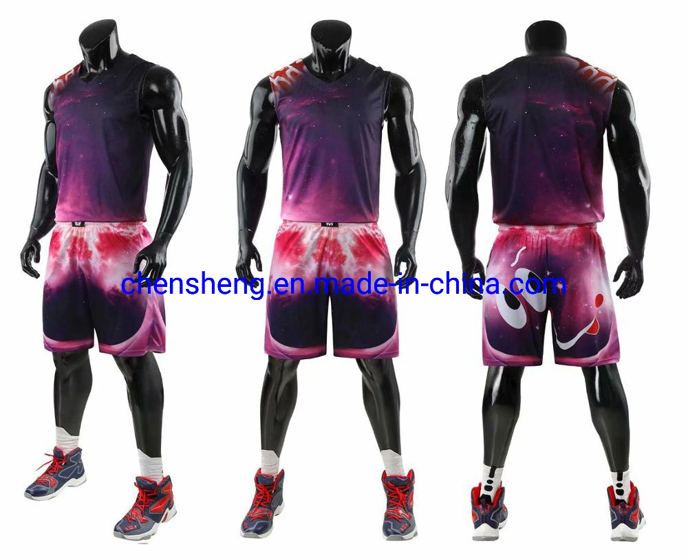 Mens Reversible Basketball Jersey Suits Blank Basketball Wear Shirt Short for Sport Basketball