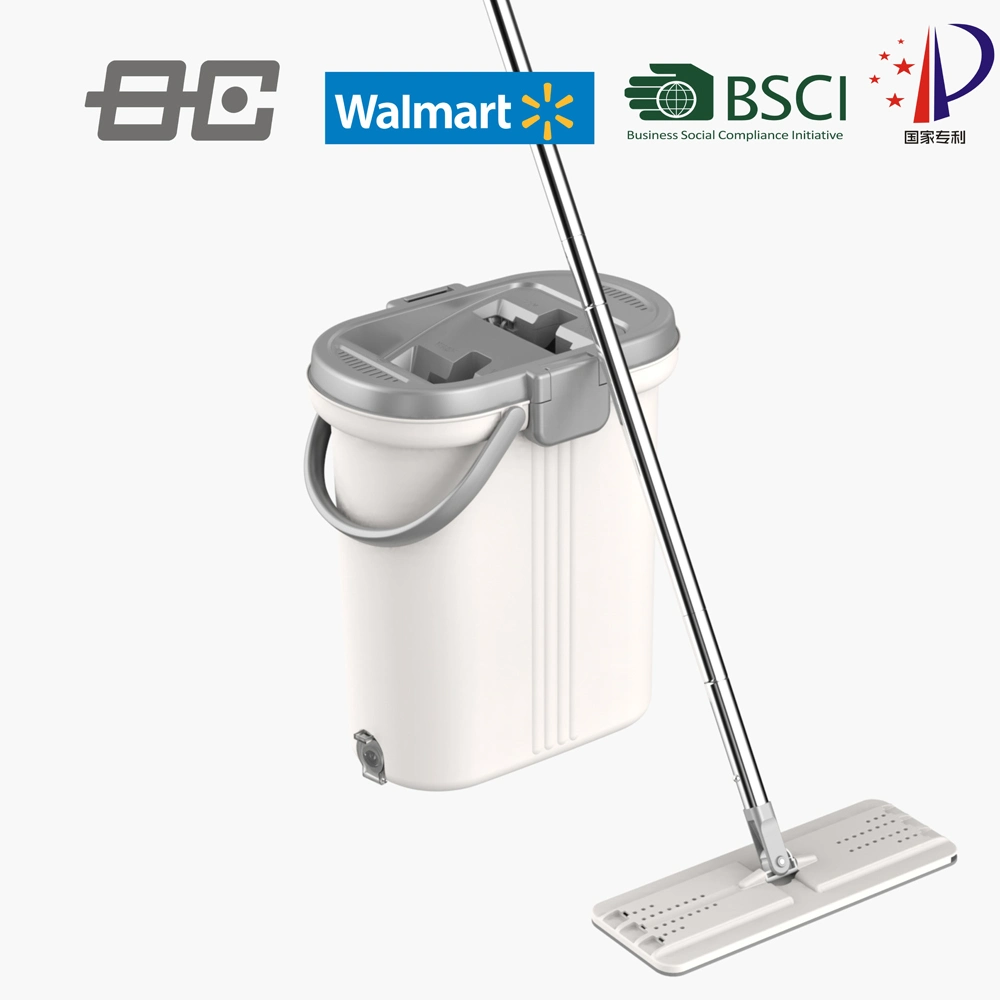 Mopa de microfibras fácil esfregona plana 360 Pedal Spin Piso Mop Mop Seco Mop Balde Mop em aço inoxidável Balde Mop Magic Mop Produtos de cozinha