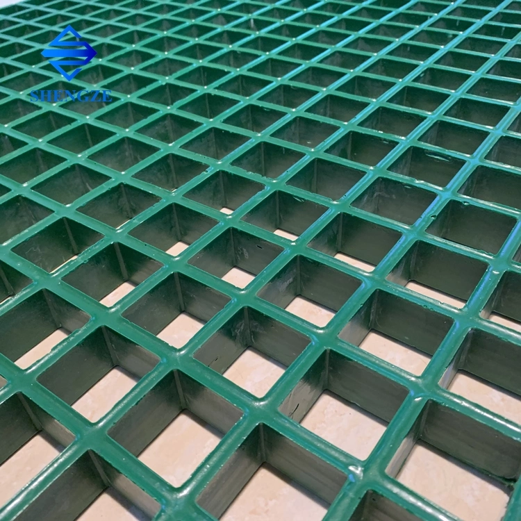 Anti Slip Fiberglass Molded Grate Square Mesh 38X38X38 FRP GRP Grating Panel for Trench Cover/Stair Tread