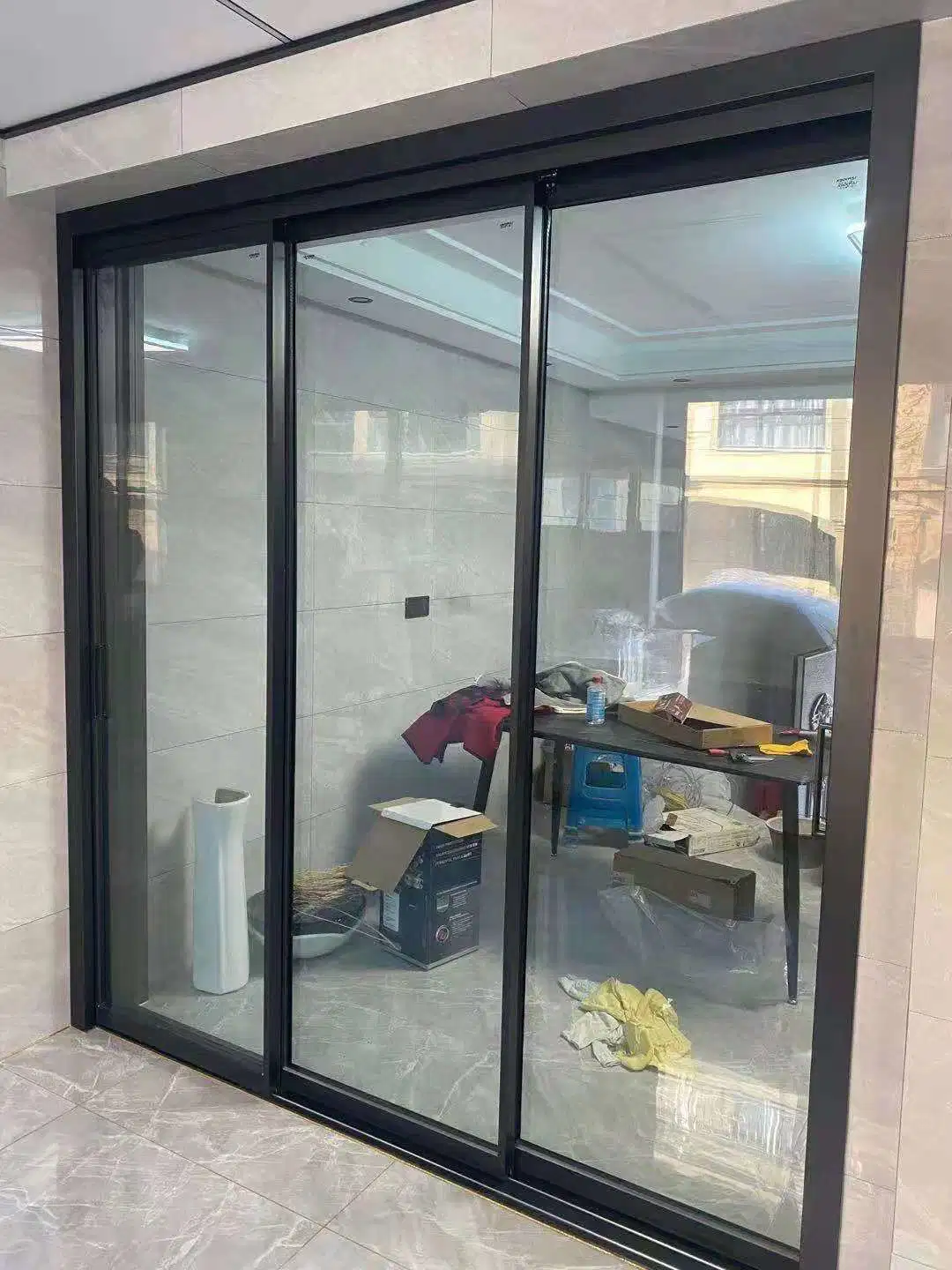 Building Material Modern 1.8 Thickness Double Glazing Exterior Aluminium Coating Glass Folding Bifold Doors