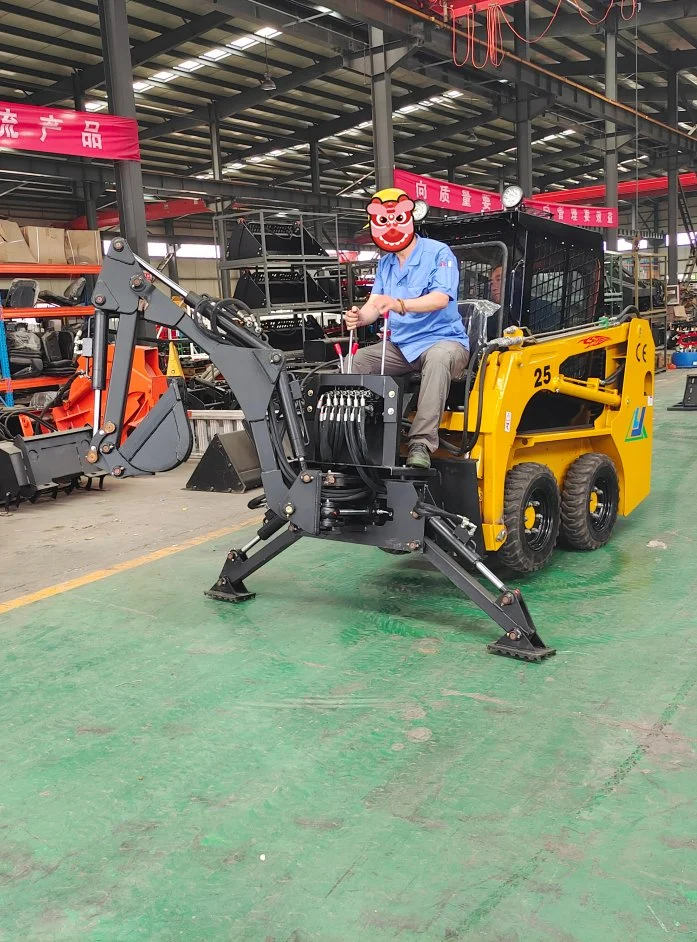 CE New 25HP Wheel Skid Steer Loader with Attachments and Kubota EPA4 Engine