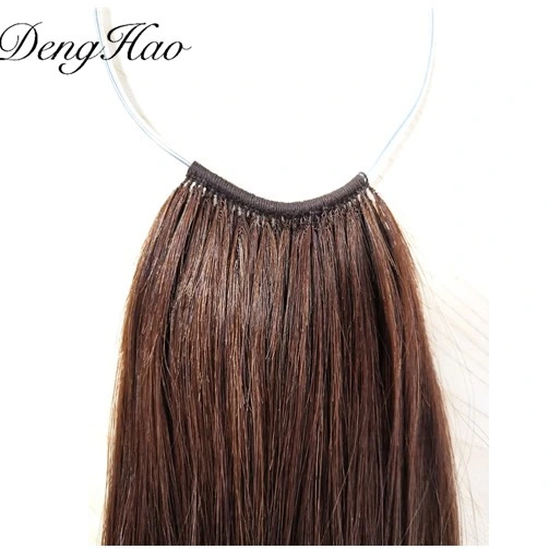 Natural Long Easy Pull Knot Thread Hair Extension Brazilian Human Virgin Hair Grade