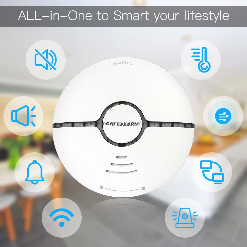 Smart WiFi independente do Sensor de Alarme de fumaça Detector de Alarme de Incêndio