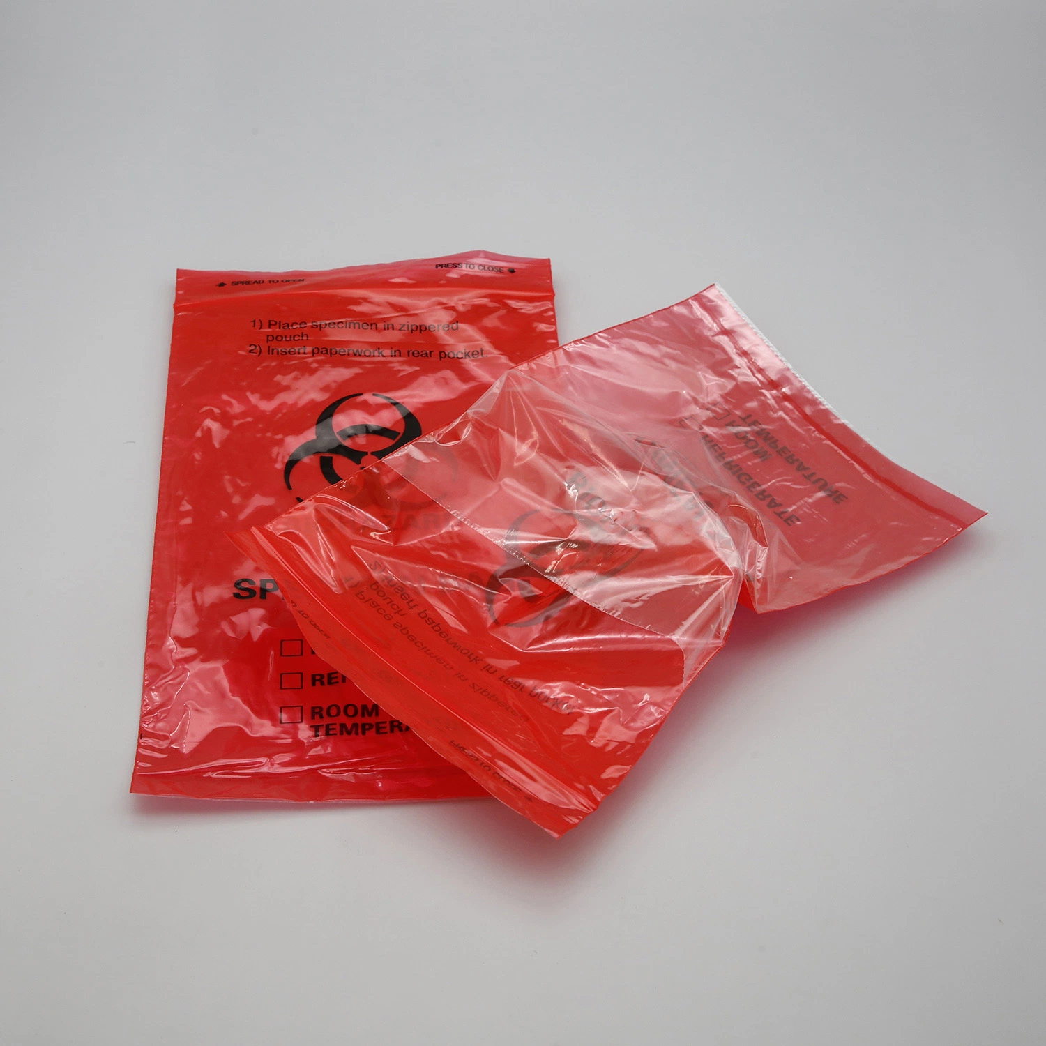 3layers Medical Plastic Specimen Bag with Zipper