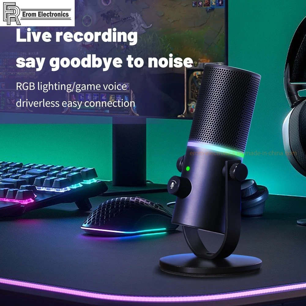 برنامج صوت منقل جملياً لألعاب الفيديو من المصنع ميكروفونات سطح المكتب RGB Studio Recording Pod ميكروفون USB الخاص بالمكثف