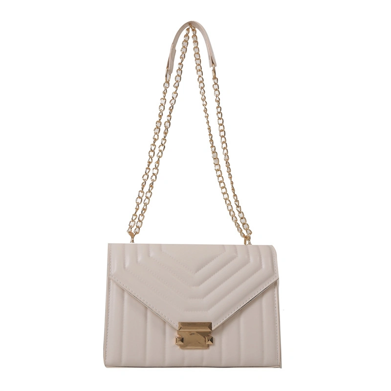 Moda textura simple Bolsa cuadrada pequeña mujeres 2023 Chain hombro Bolsa de cuerpo cruzado