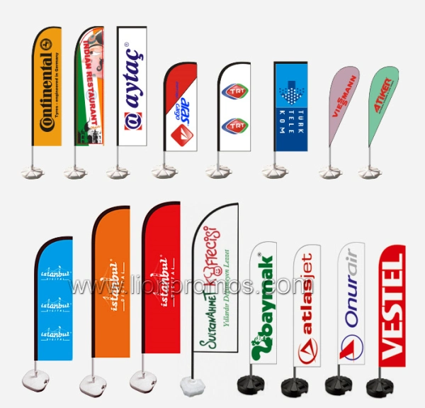 Outdoor Advertising Feather Shape Beach Feather Flag