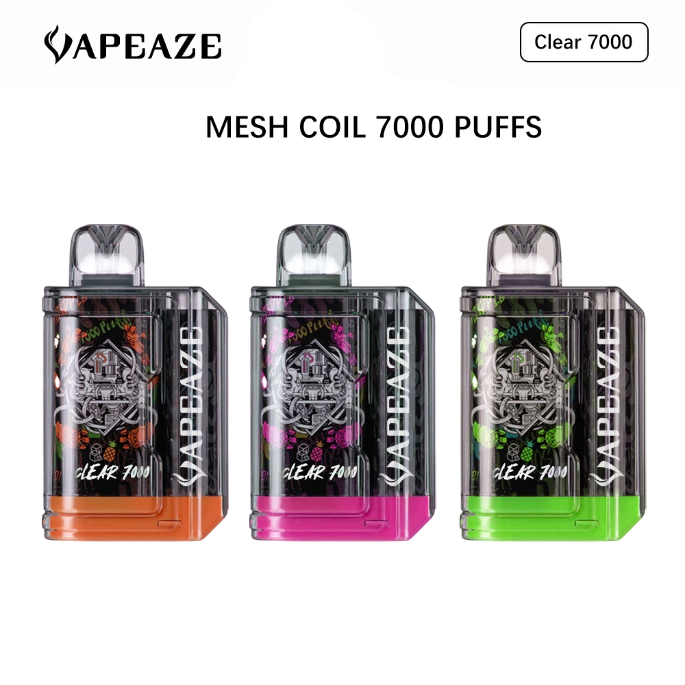 2023 Disposable/Chargeable Vape Pen Clear 7000 Puffs Fruit Air Flowing Elf vape Bar Easy to Use Rechargeable Long Battery Life Vaporizer Electronic Cigar Hookah