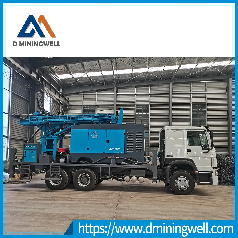 Dminingwell الهيدروليكية 350m شاحنة الحفر تحميل شاحنة سعر الديزل المياه حفر الآبار Rig