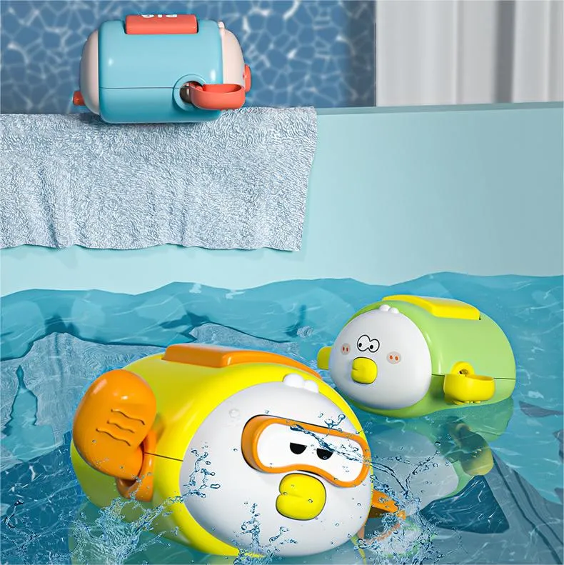 Children Bath Plaything Cheap Cartoon Clockwork Baby Duck Summer Bath Water Toy