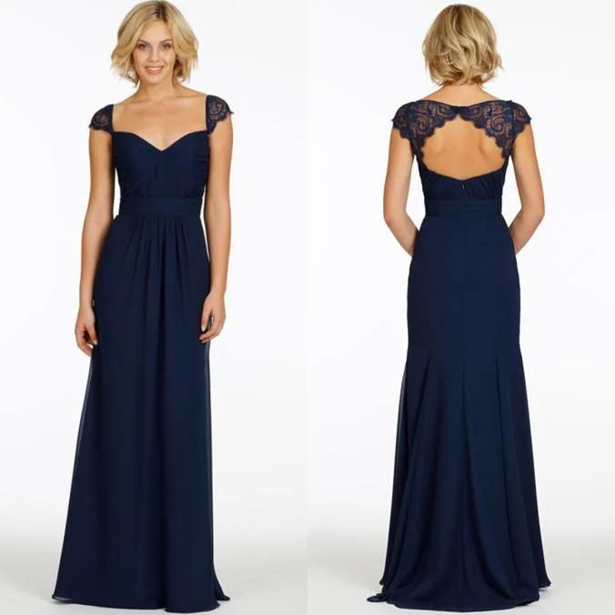 Navy Blue Mother of The Bride Dress Chiffon Bridesmaid Party Wine Evening Dresses Z6006