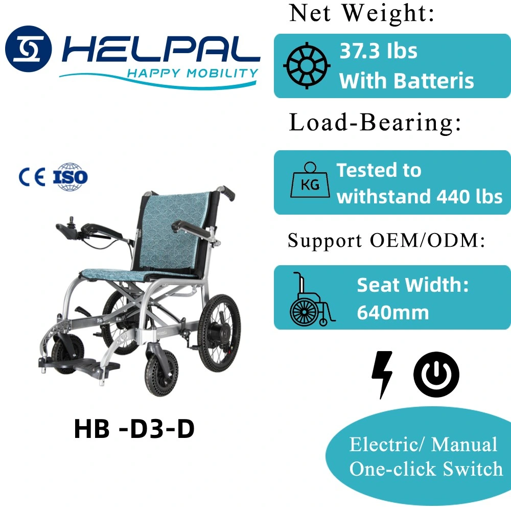 Hot Sale personas con discapacidad de lujo Joystick Control eléctrico ligero silla de ruedas Motor eléctrico sin escobillas