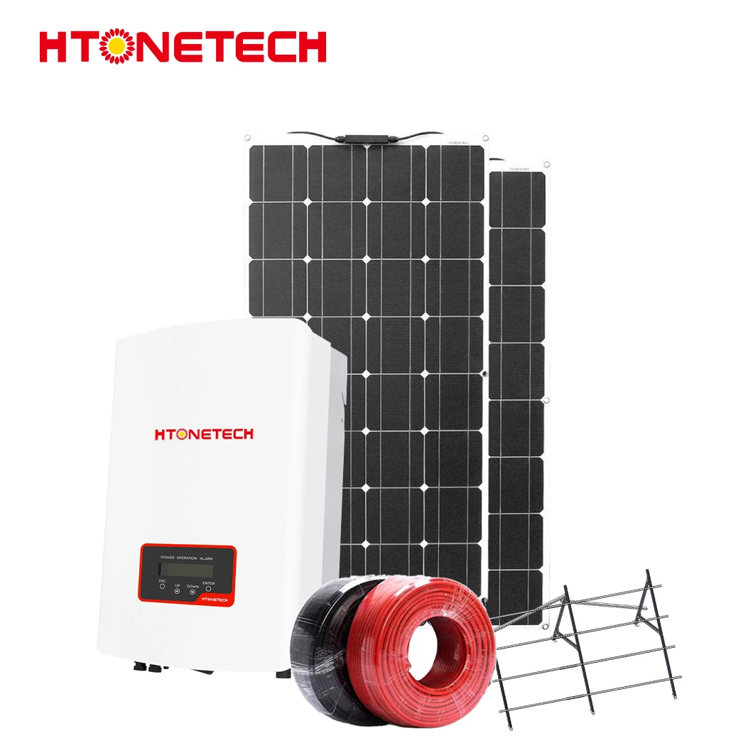 Htonetech 3kw Hybrid Inverter Solar Panel 250 W China Fabricantes 10KW 5kw en el sistema de energía solar de la red