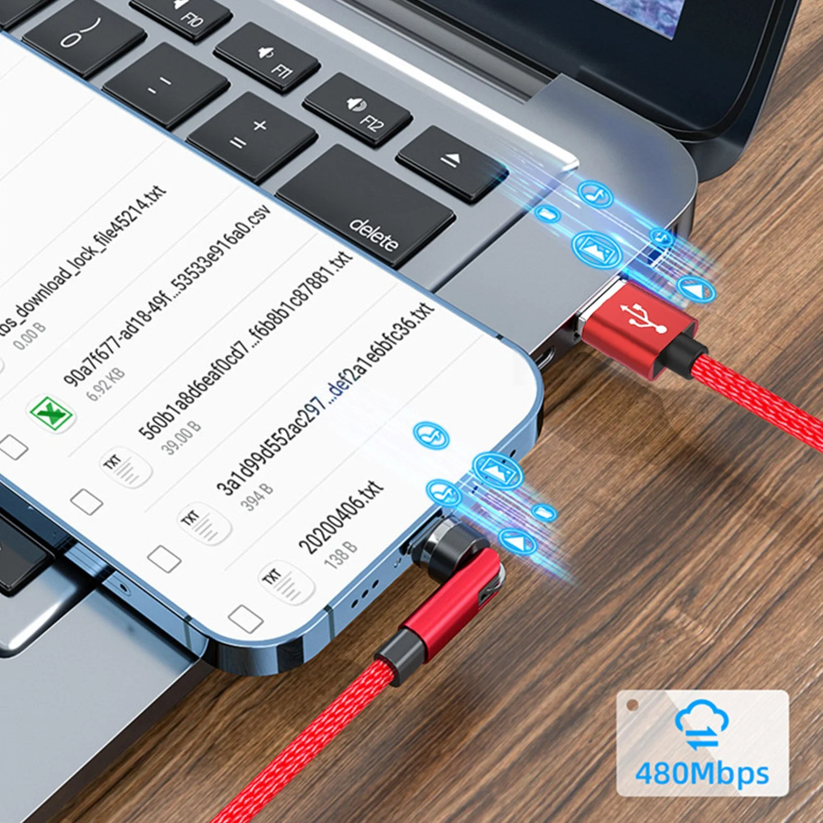 2ª generación de rotación de 540 Micro USB Tipo C Cable de carga magnética magnética trenzado Nylon Cable USB de carga rápida