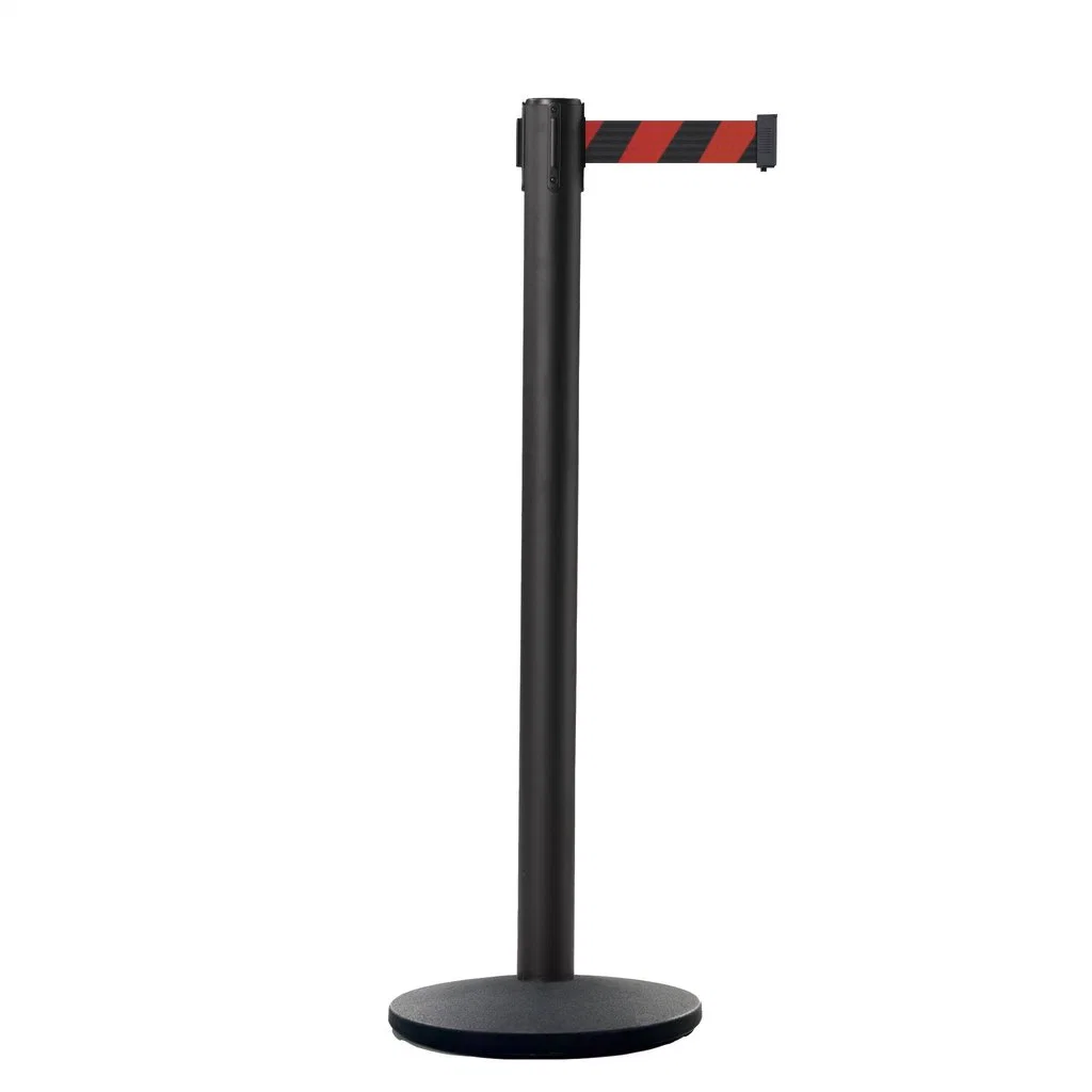 Retractable Single Belt Metal Barrier for Queue Management