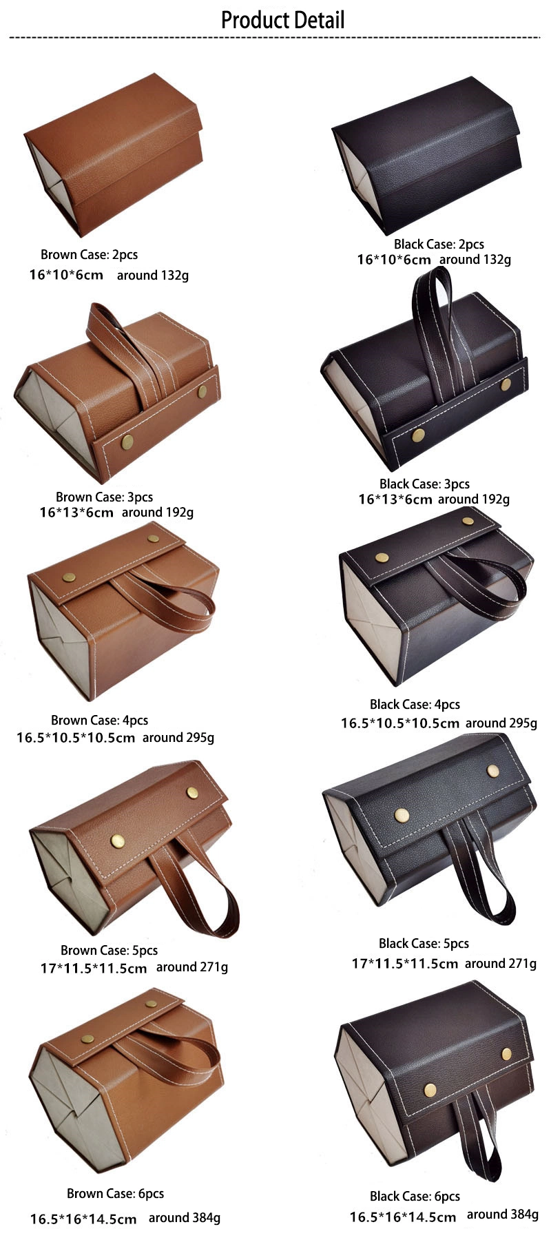 Retro High-Grade PU Leather Function Folding Eyeglasses Storage Box Case