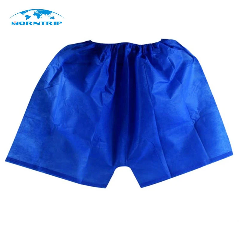 Mayorista de la fábrica de ropa interior azul desechable Tejida PP Men' S Boxer Shorts pantalones cortos para el SPA